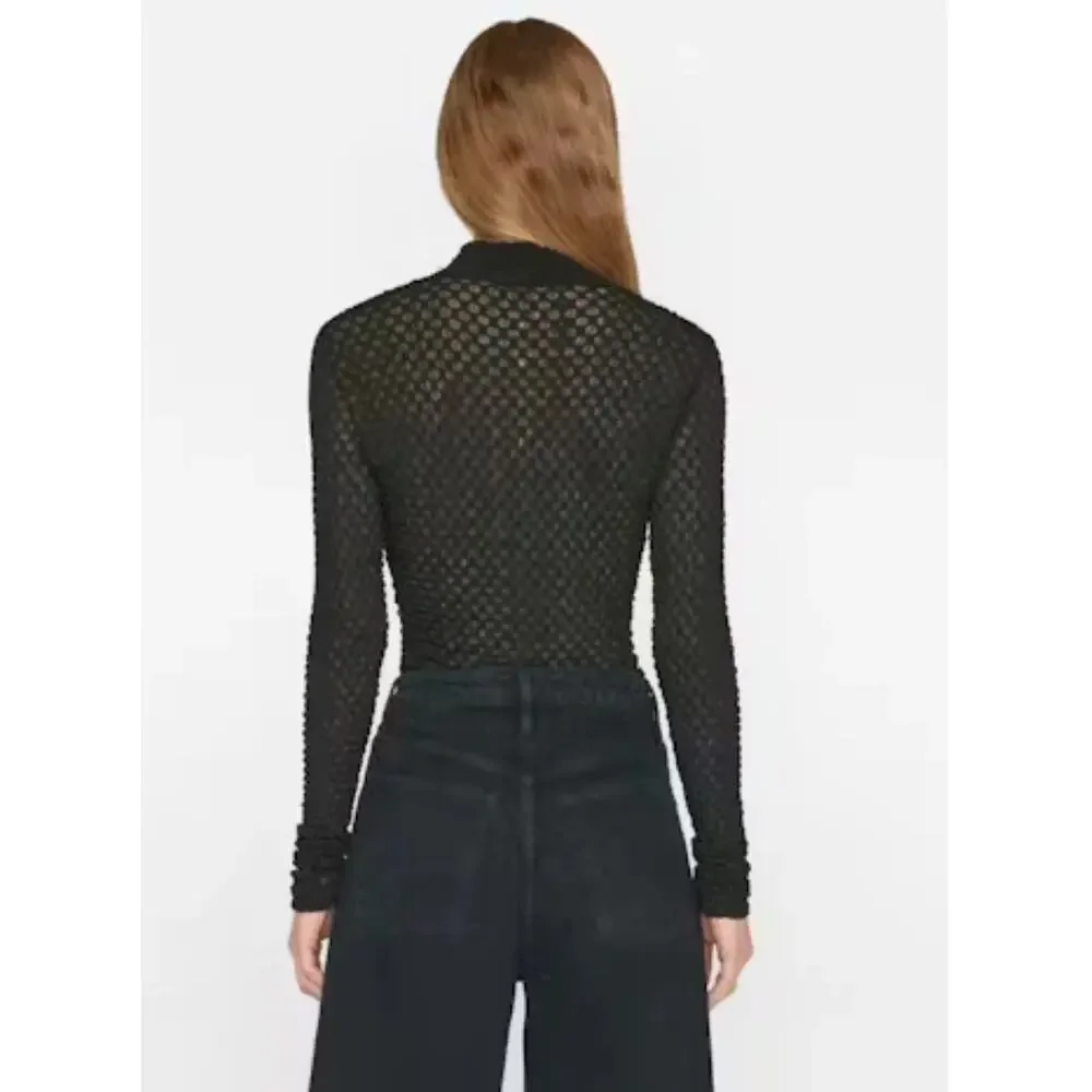 Frame Mesh turtleneck nwt black XS